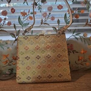 Vintage Kimono Print Brocade Purse